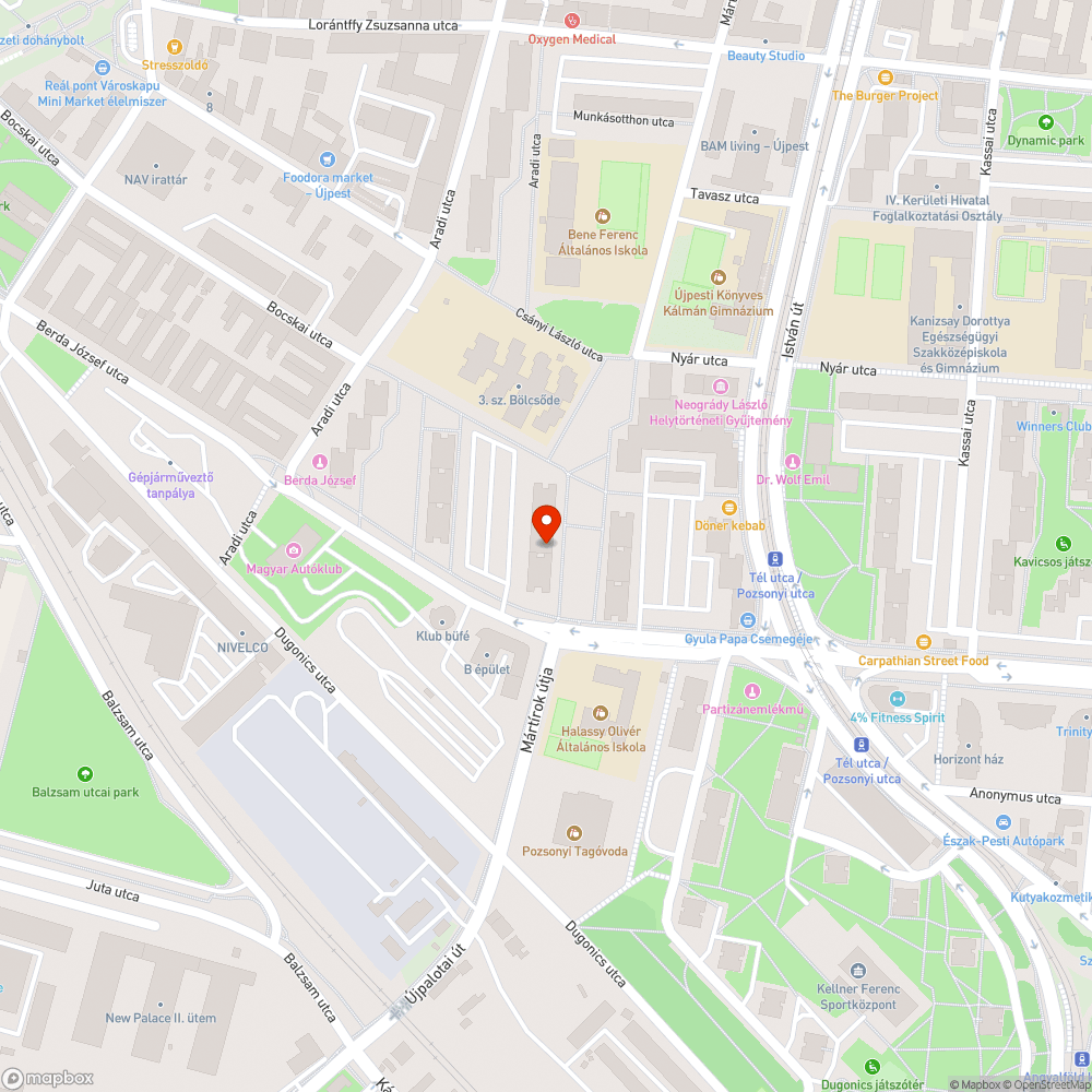 Parkoló kátyú bejelentés helye