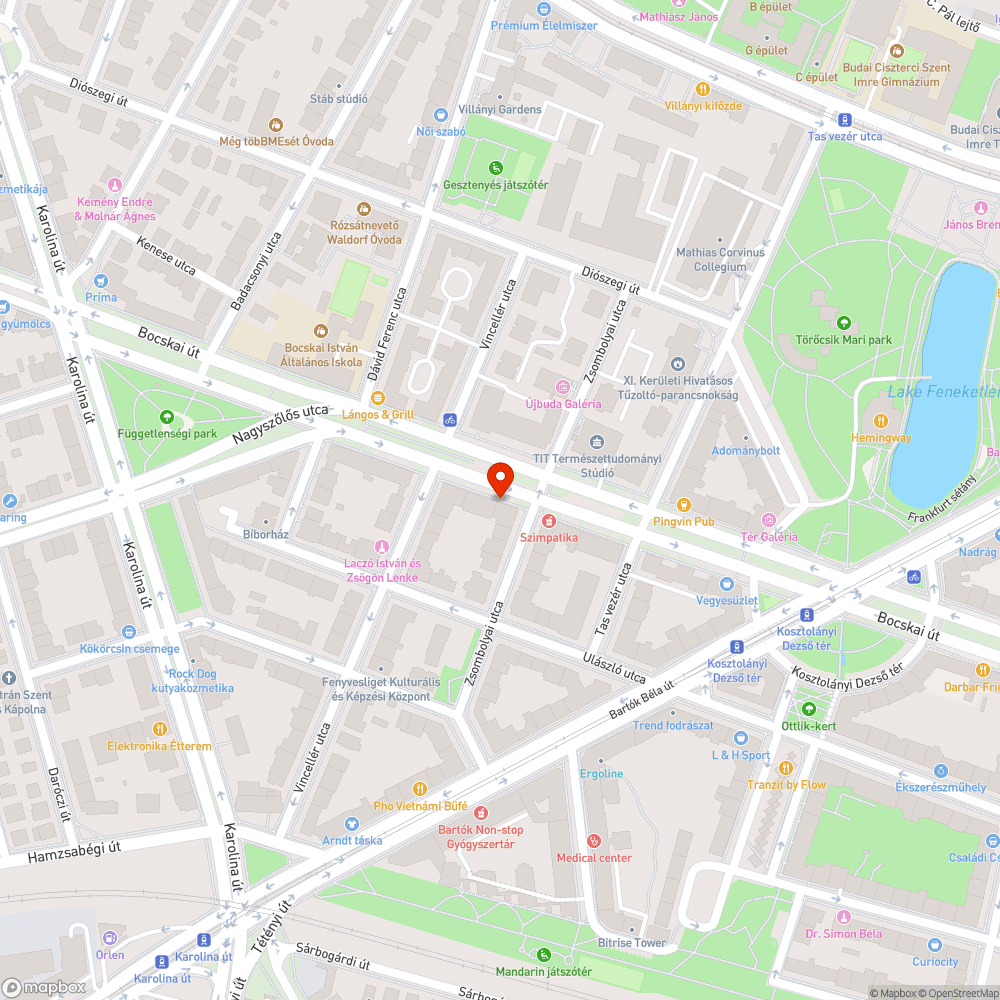 Bocskai út 44. szám előtt szabálytalan parkolás bejelentés helye