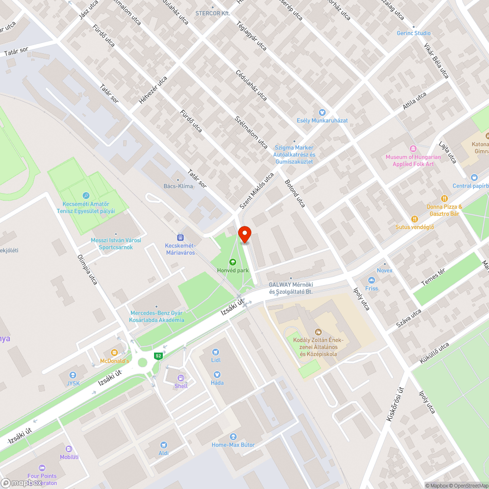 Elhagyott autó a Tatár soron bejelentés helye