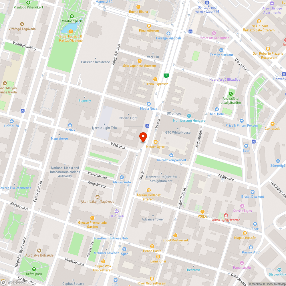 Elhagyott jármű a Kinnarps irodaház előtt bejelentés helye