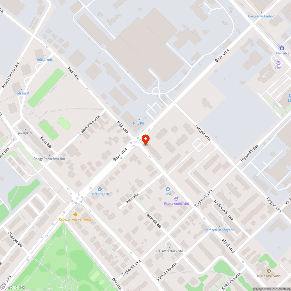 Kátyúk a gyalogátkelőnél bejelentés helye