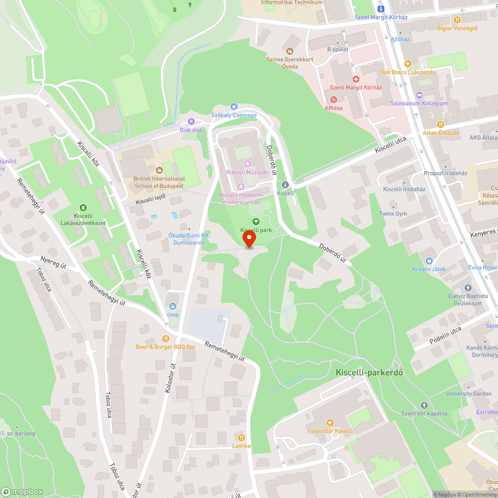 Szemét a Kiscelli erdőben bejelentés helye