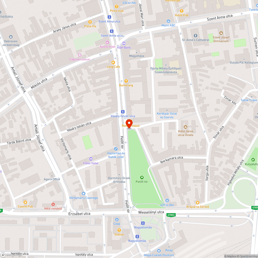 Közvilágítás hiba bejelentés helye