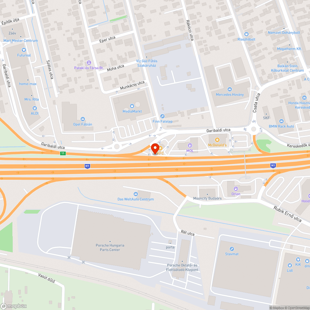 Hatalmas kátyú a KFC-nél bejelentés helye