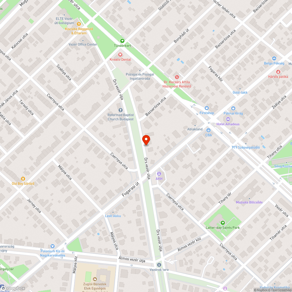 Elhagyott jármű bejelentés helye