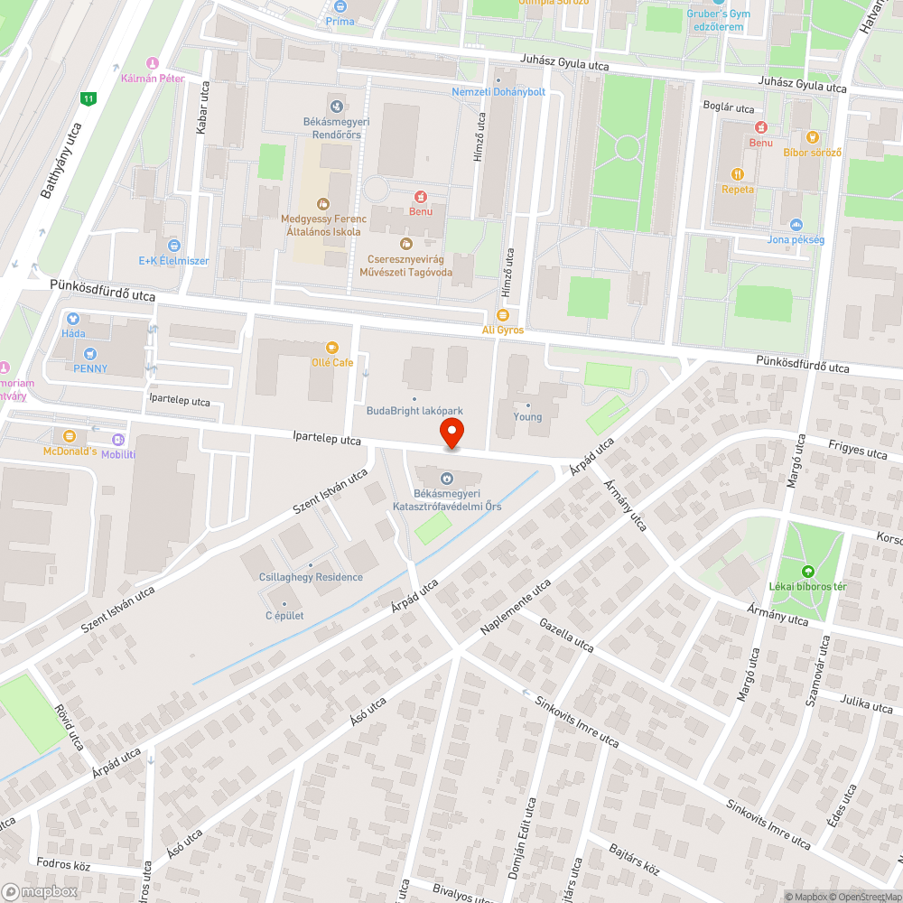 Kátyú bejelentés helye