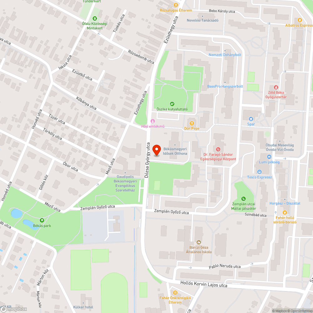 Beszakadt úttest bejelentés helye