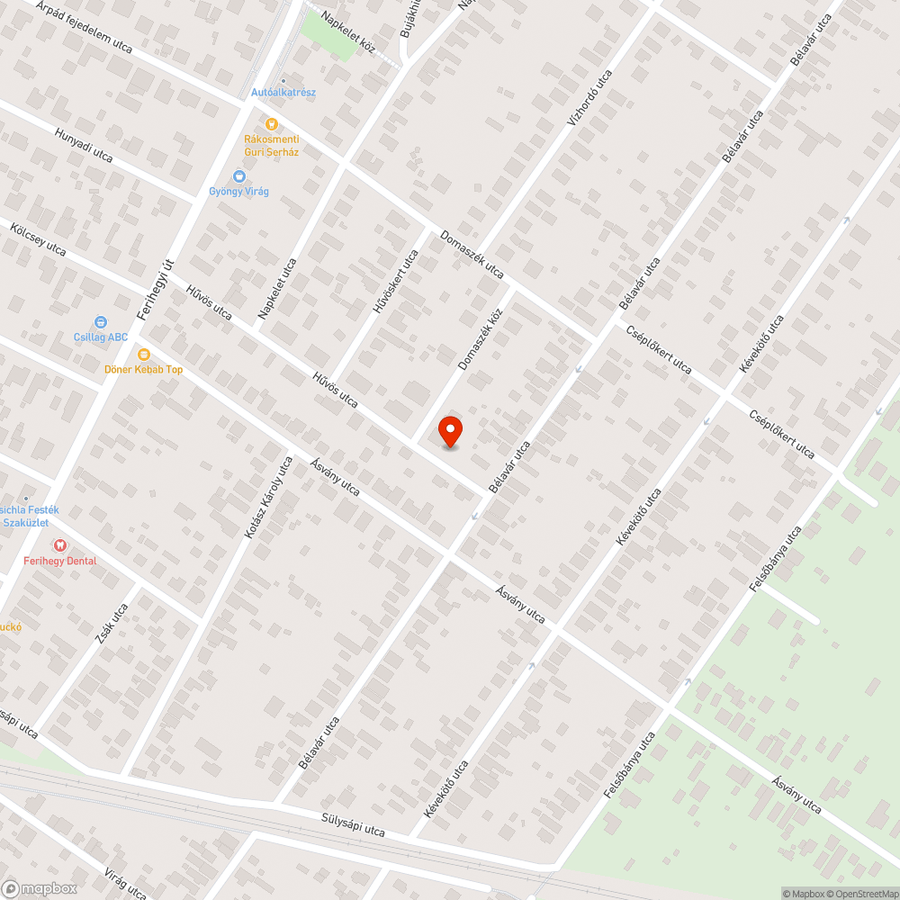 Elhagyott autó bejelentés helye