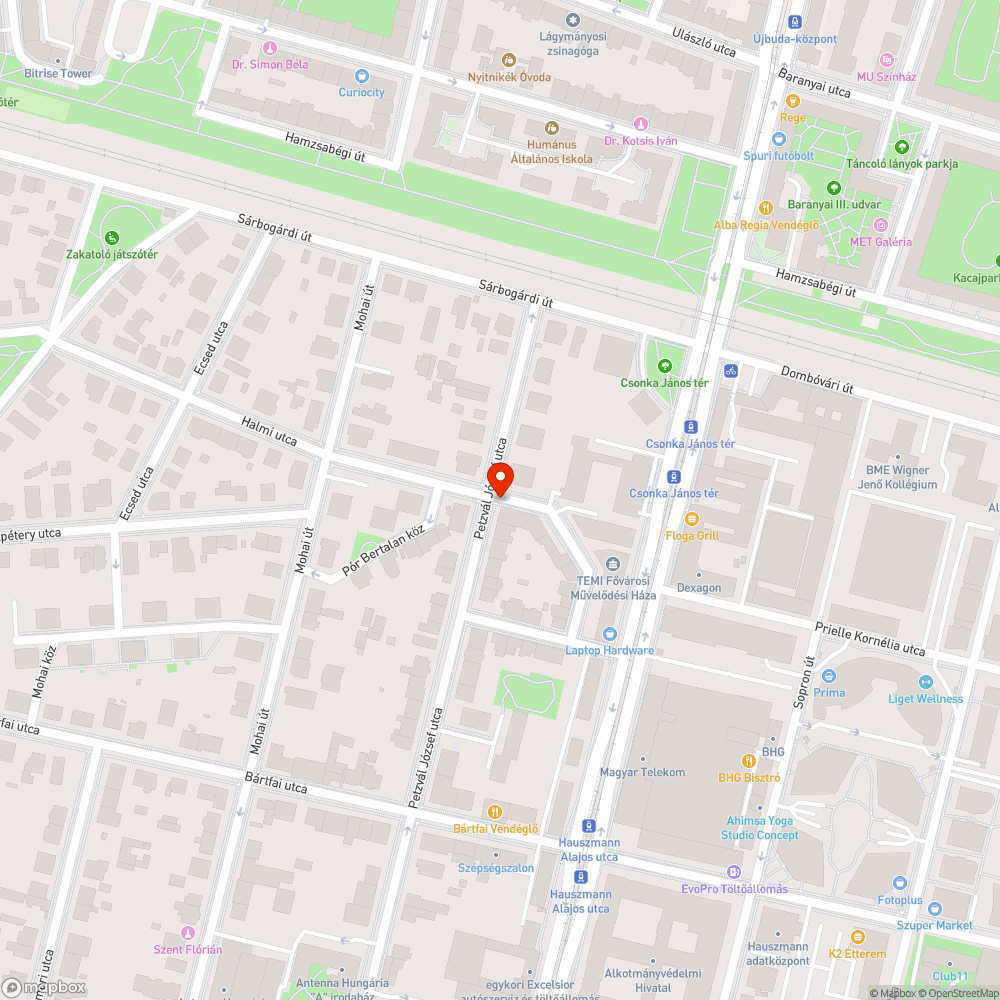 Folyamatosan süllyedő útburkolat bejelentés helye