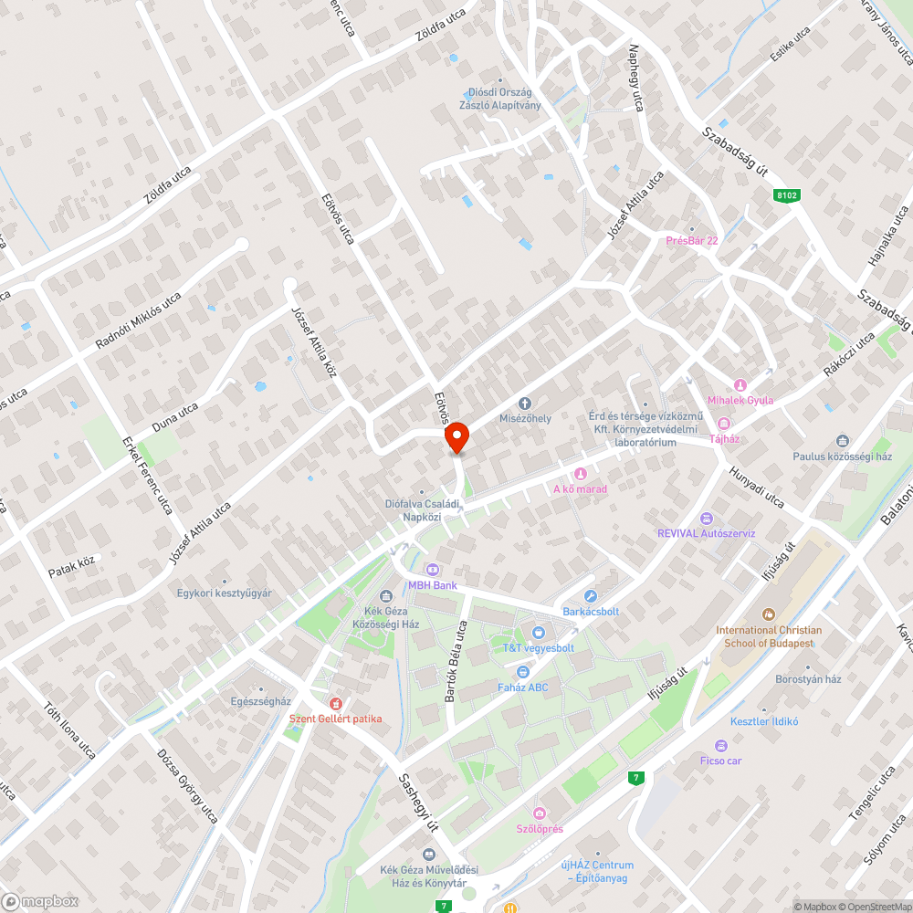 Rácsból készült kátyú bejelentés helye