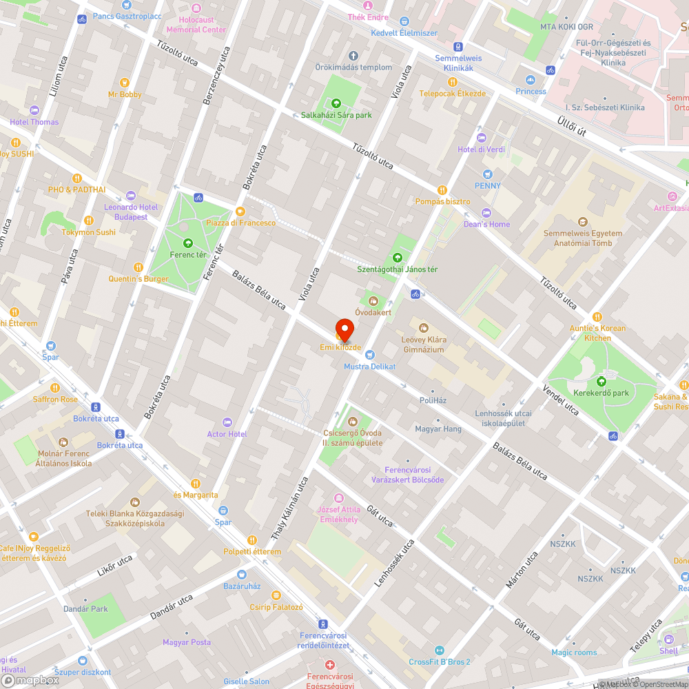 Balázs Béla 10/b kátyú bejelentés helye