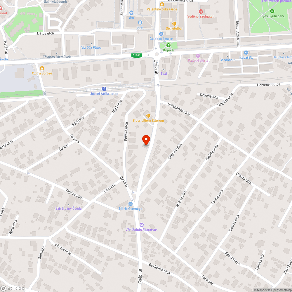 Úttest középen kátyú bejelentés helye