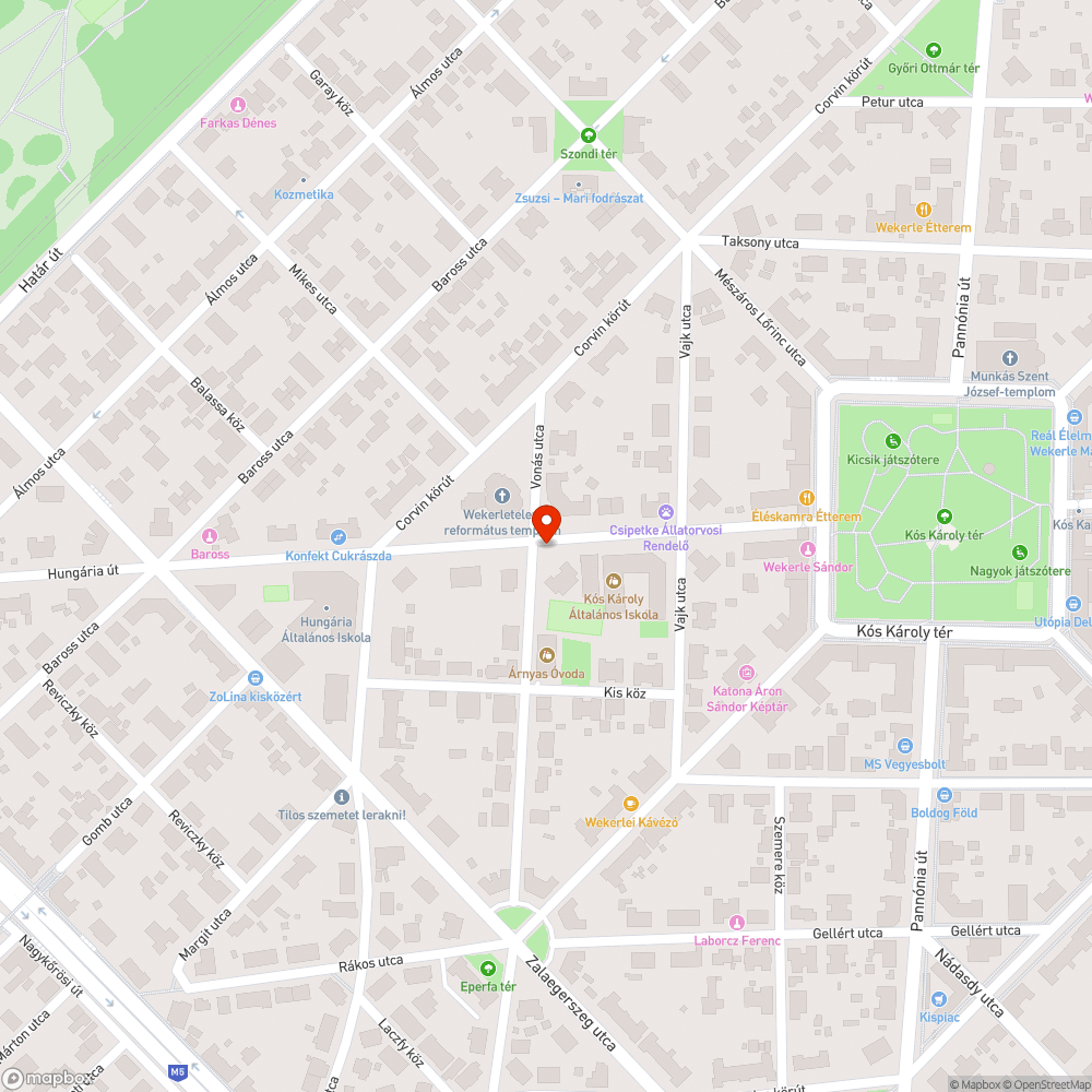 Széteső magaságyás bejelentés helye