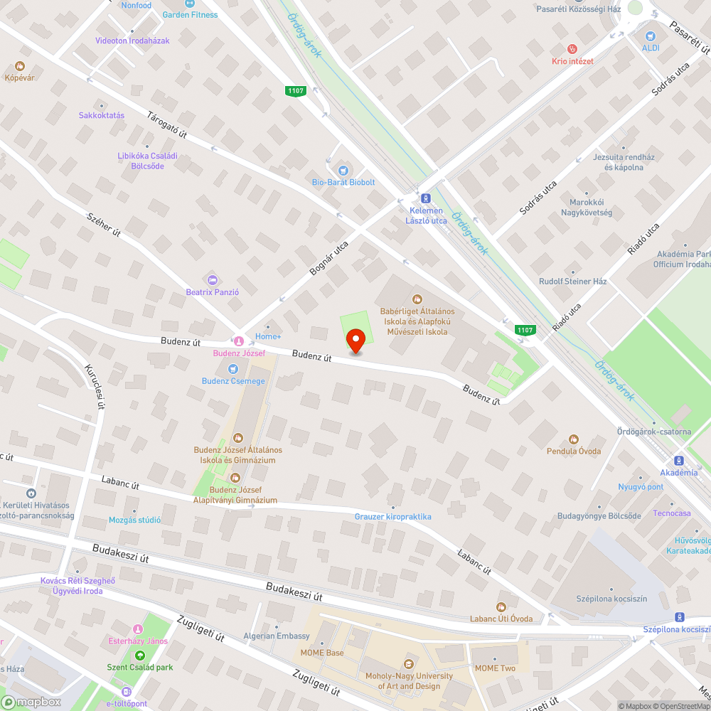 Óriás kátyúk a Budenz úton bejelentés helye