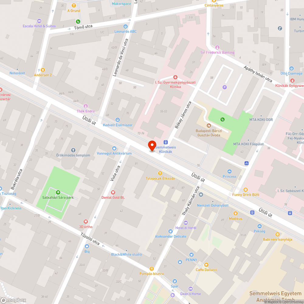 Eldugult vízelvezetők az Üllői úton bejelentés helye