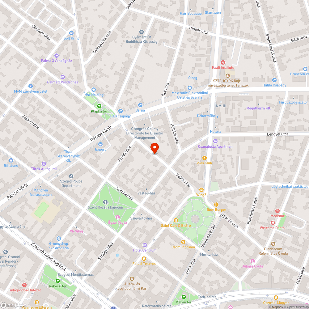 Üvegszilánkok és kátyú a Szűcs utcában bejelentés helye