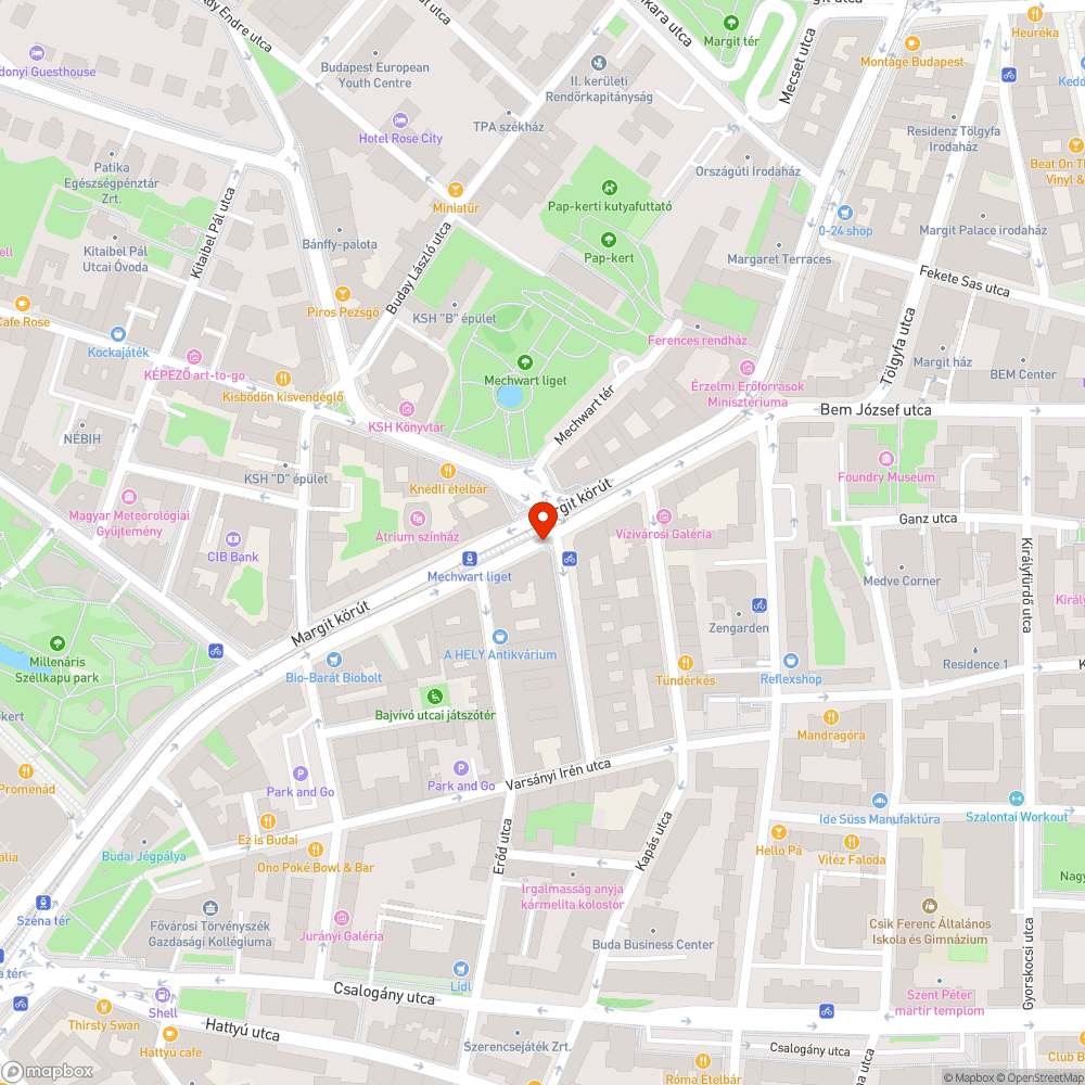 Aszfaltfolytonossági hiány (Margit krt) bejelentés helye