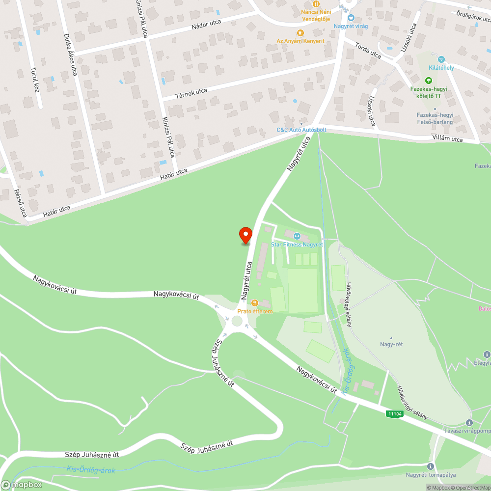 Kátyús utca bejelentés helye