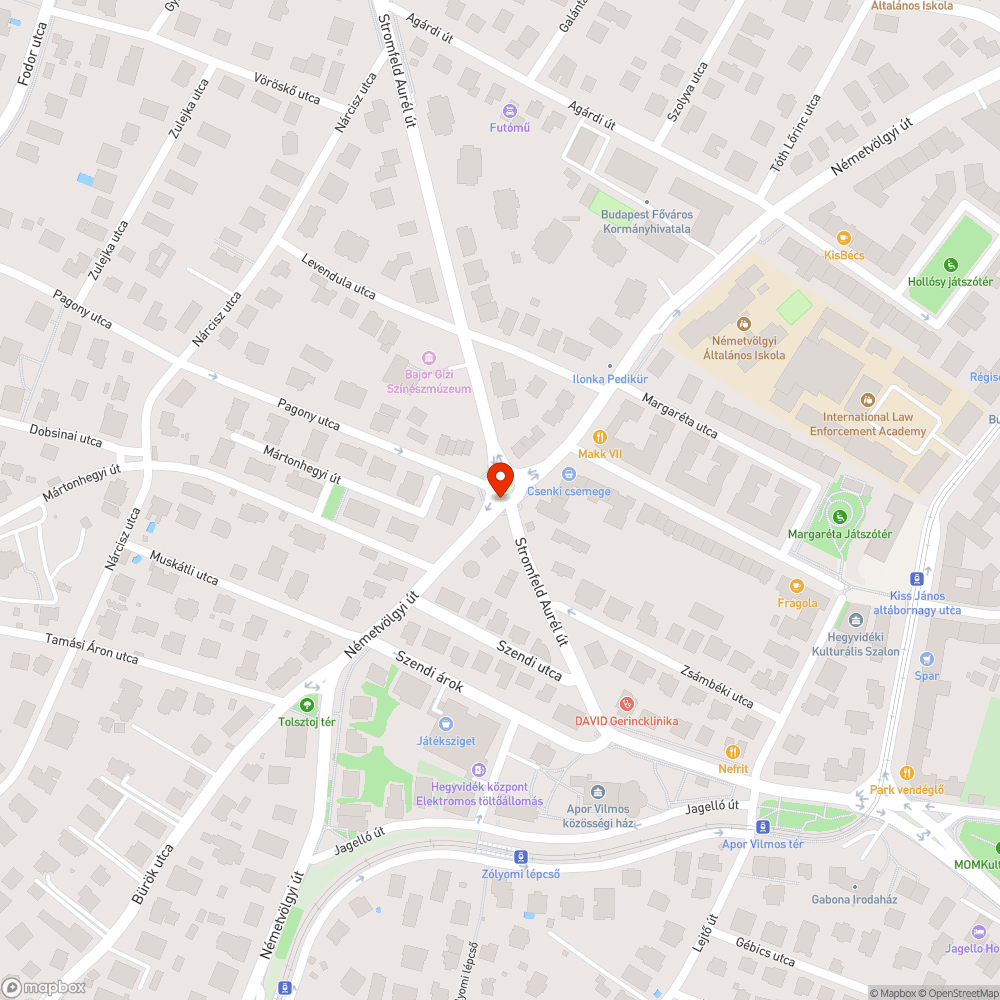 Veszélyes körforgalom és zebra - Németvölgyi-Stromfeld bejelentés helye