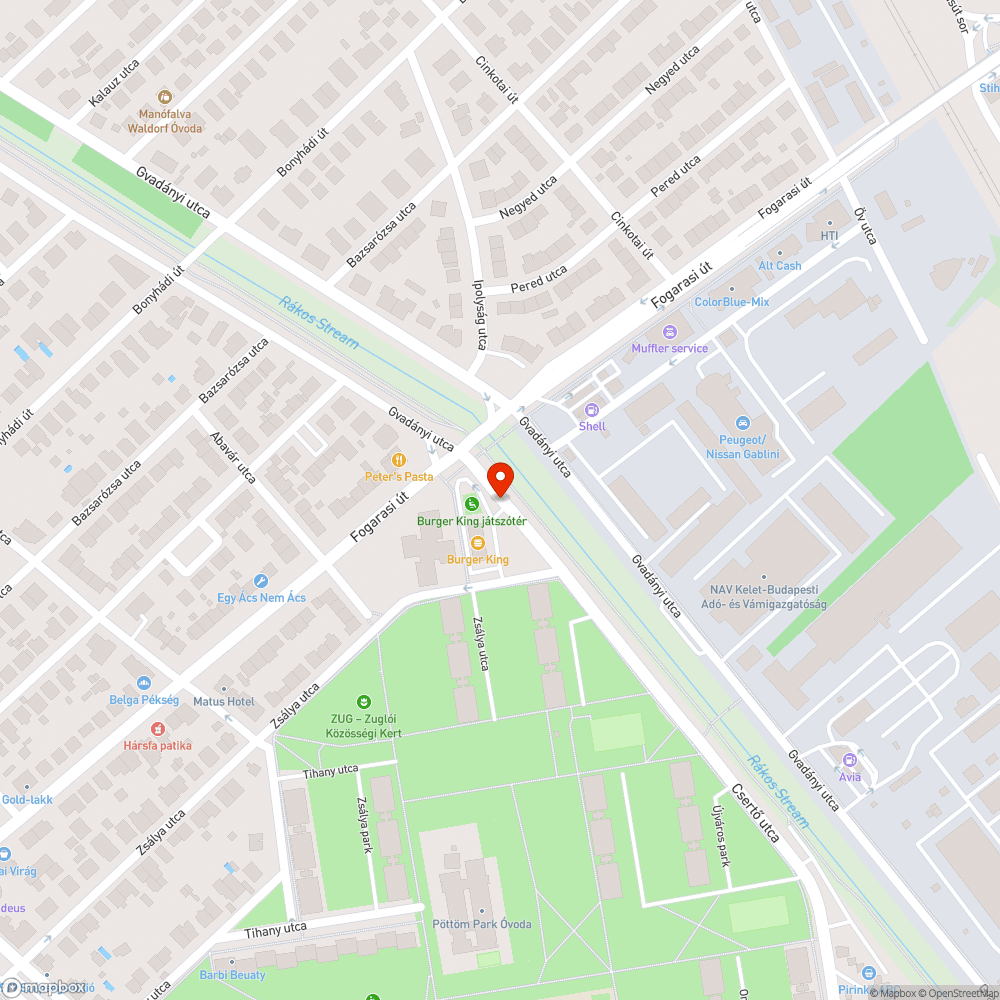 vízelvezetés probléma a Csertő utcai Burger Kingnél bejelentés helye