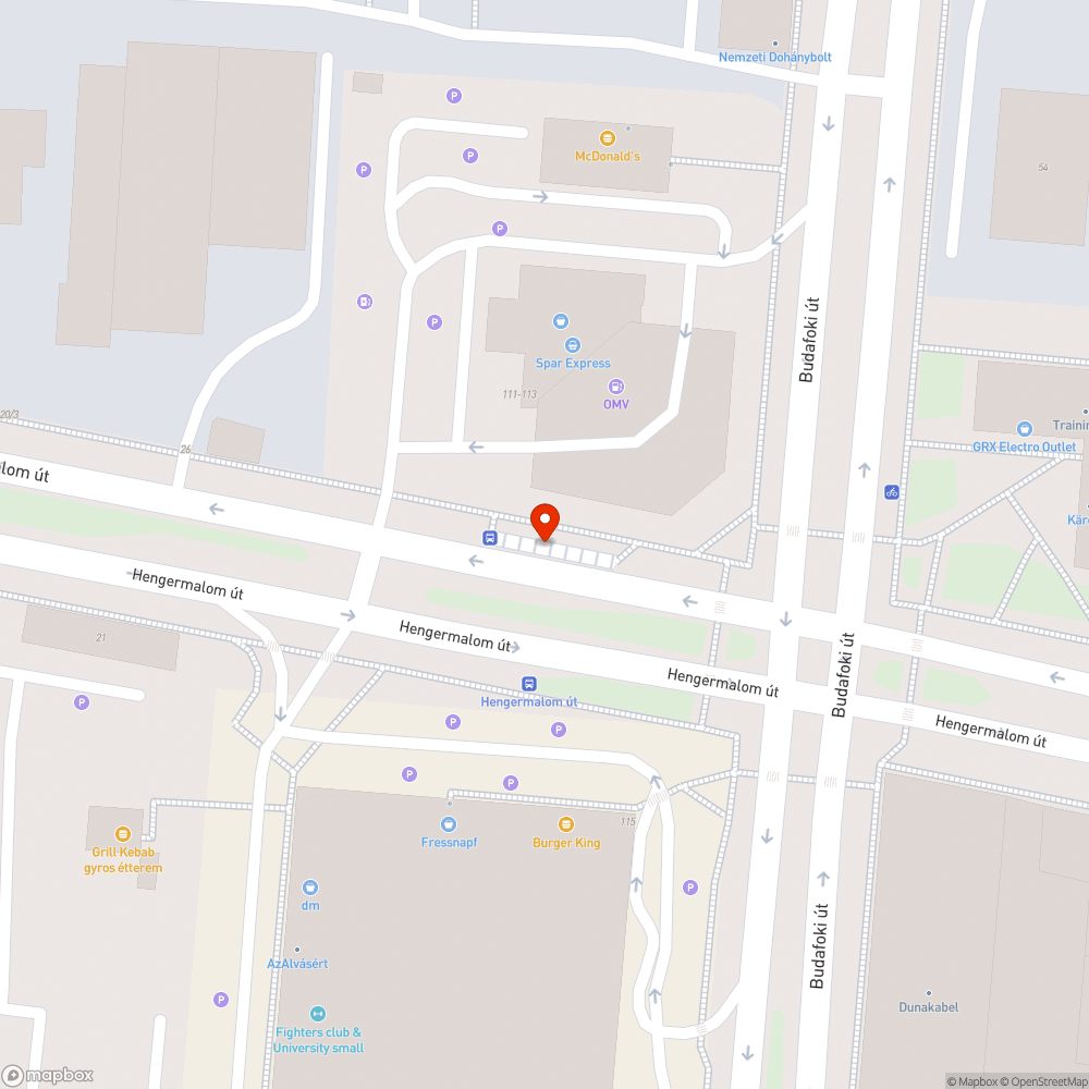 Összefirkált buszmegálló bejelentés helye