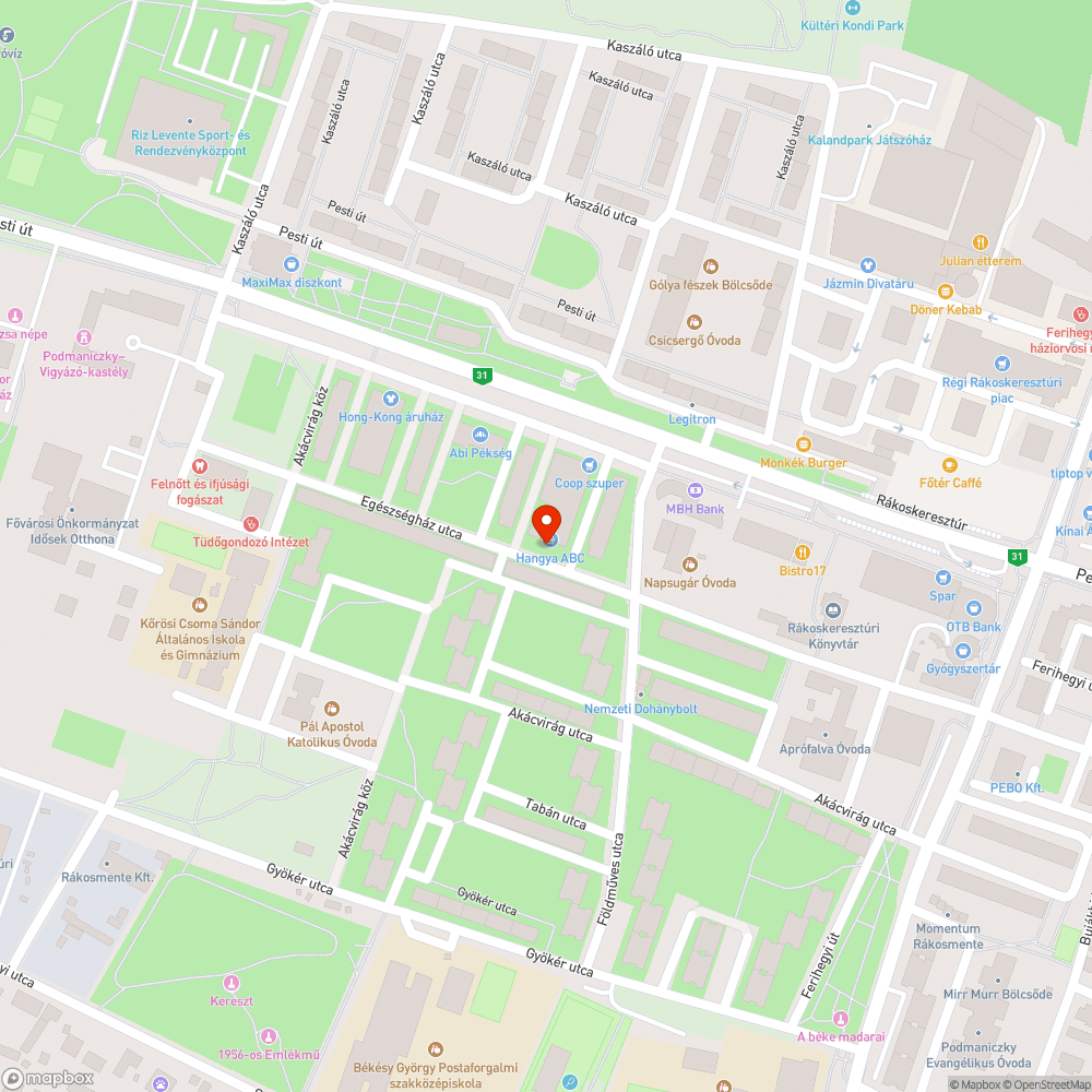 Italozó személyek a kisbolt közelében bejelentés helye