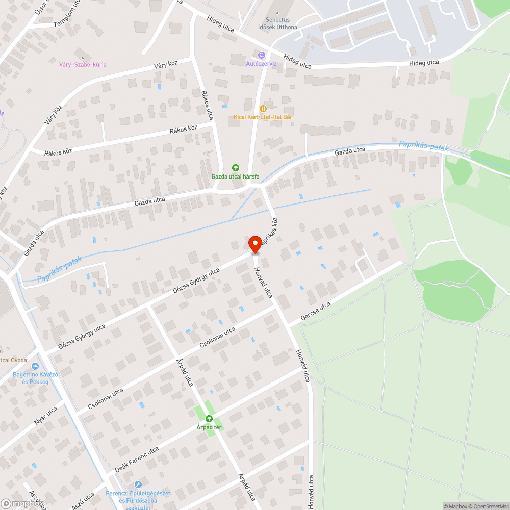 Kátyú bejelentés helye