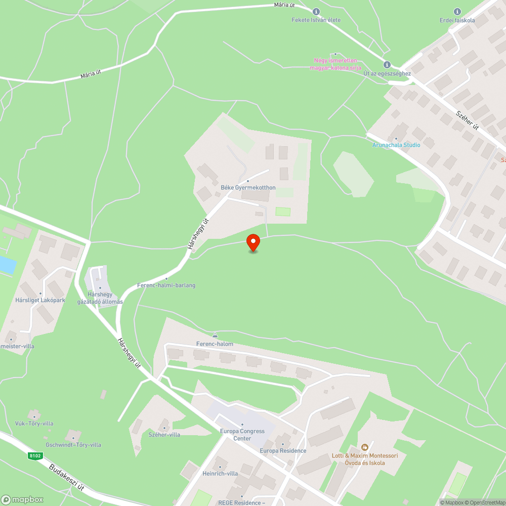 Szemét a Ferenc-halom oldalában a zöld sáv mentén bejelentés helye