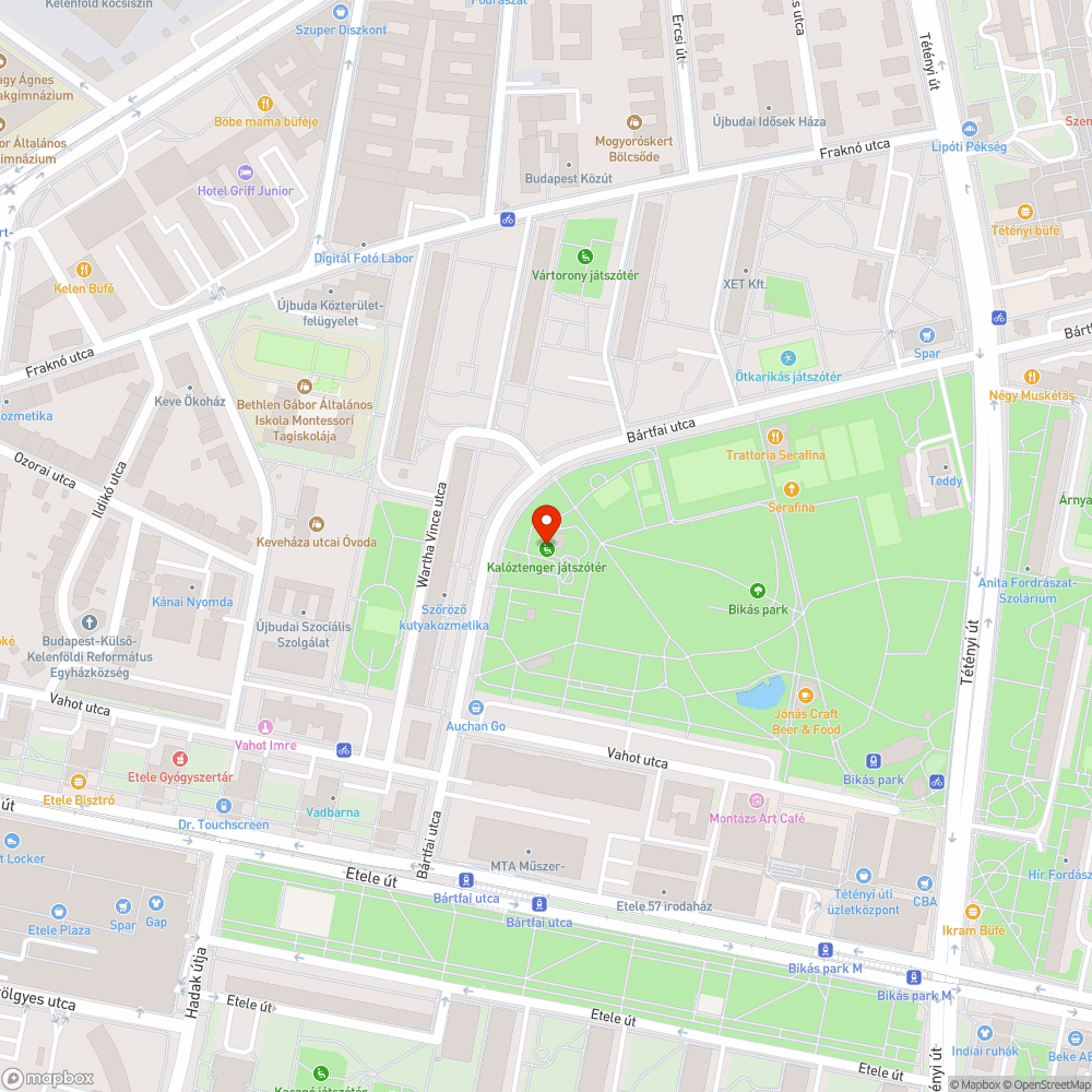 Bikás park kalózos játszótér vizesárok bejelentés helye