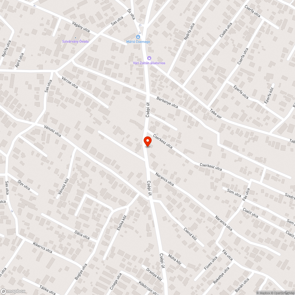 Megsüllyedt út széli területén álló víz bejelentés helye