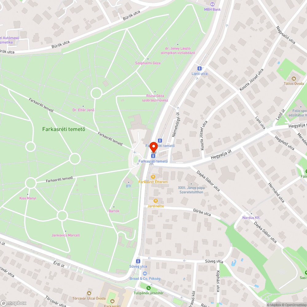 Németvölgyi út 130. firka villamosmegálló bejelentés helye