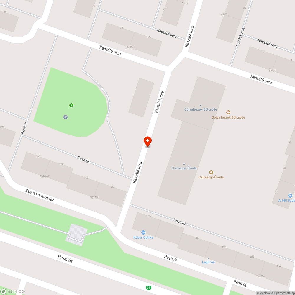 Elhajolt korlát az ovi bejárata előtti járdafronton bejelentés helye