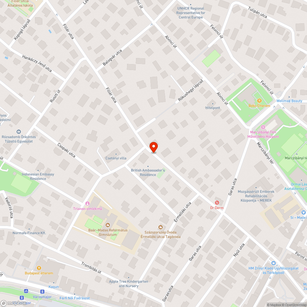 Törött pad bejelentés helye