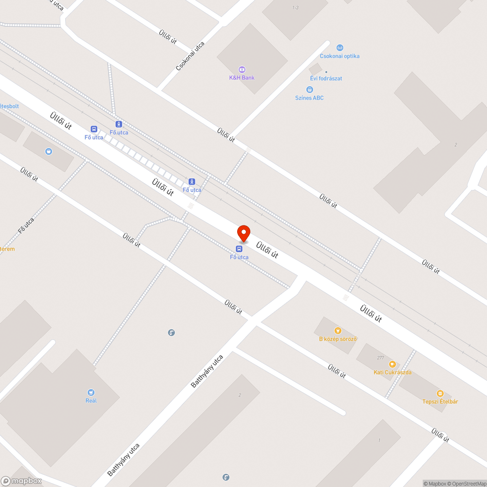 Kátyú a buszmegálló előtt bejelentés helye