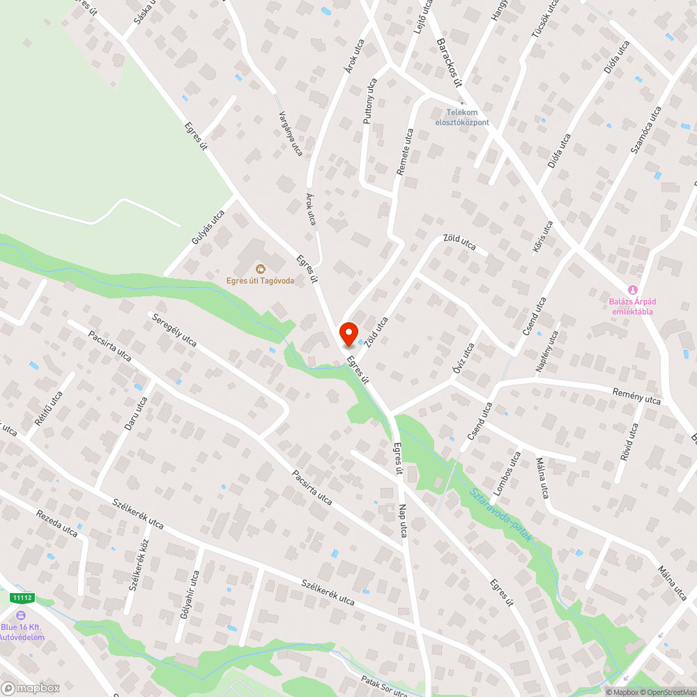 Útszéli kátyú bejelentés helye