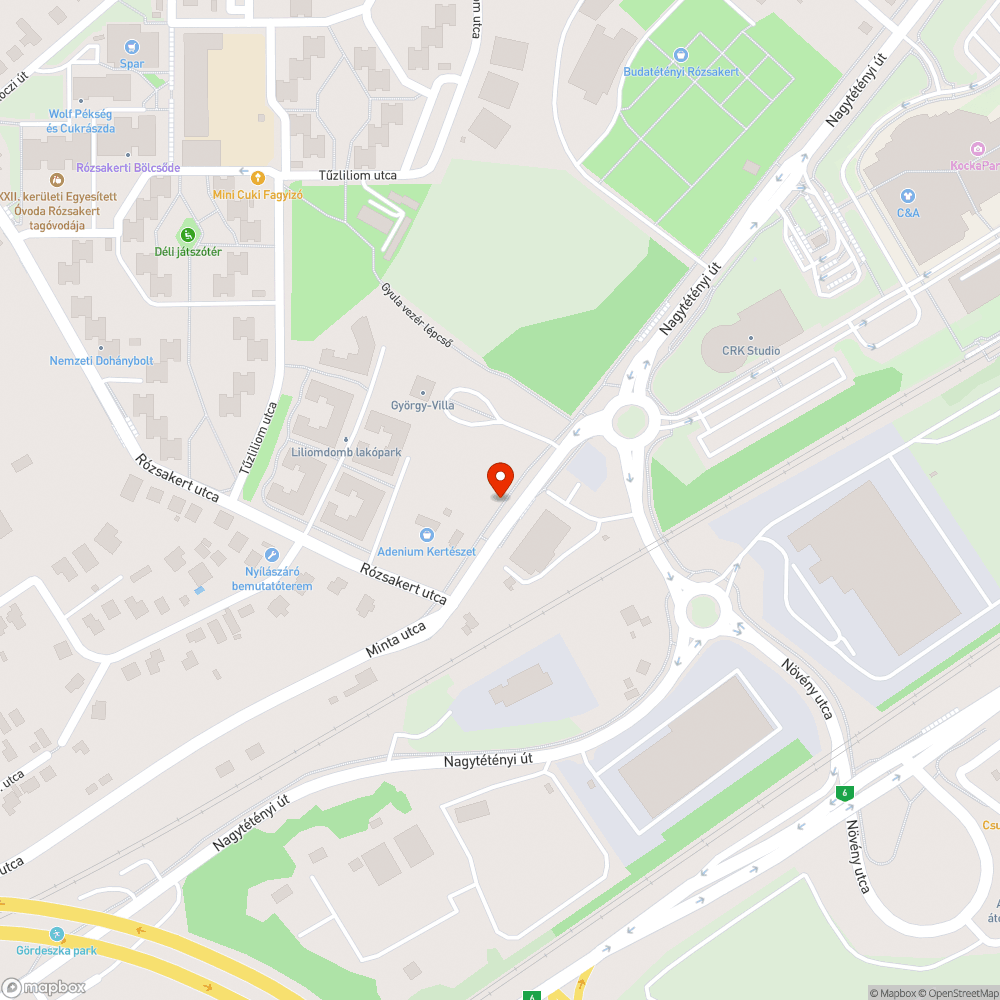 Elárasztott kerékpárút és járda bejelentés helye