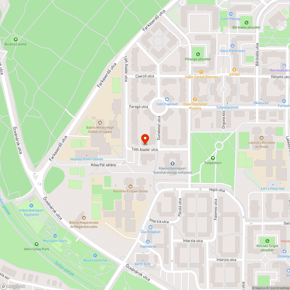 Kátyú bejelentés helye