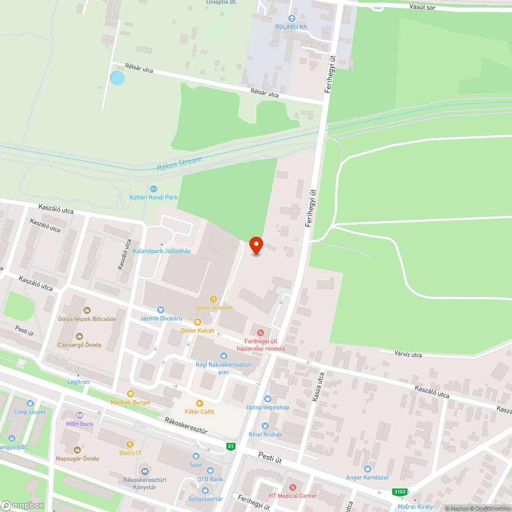 Balesetveszélyes mély pocsolyák a piac parkolójában bejelentés helye