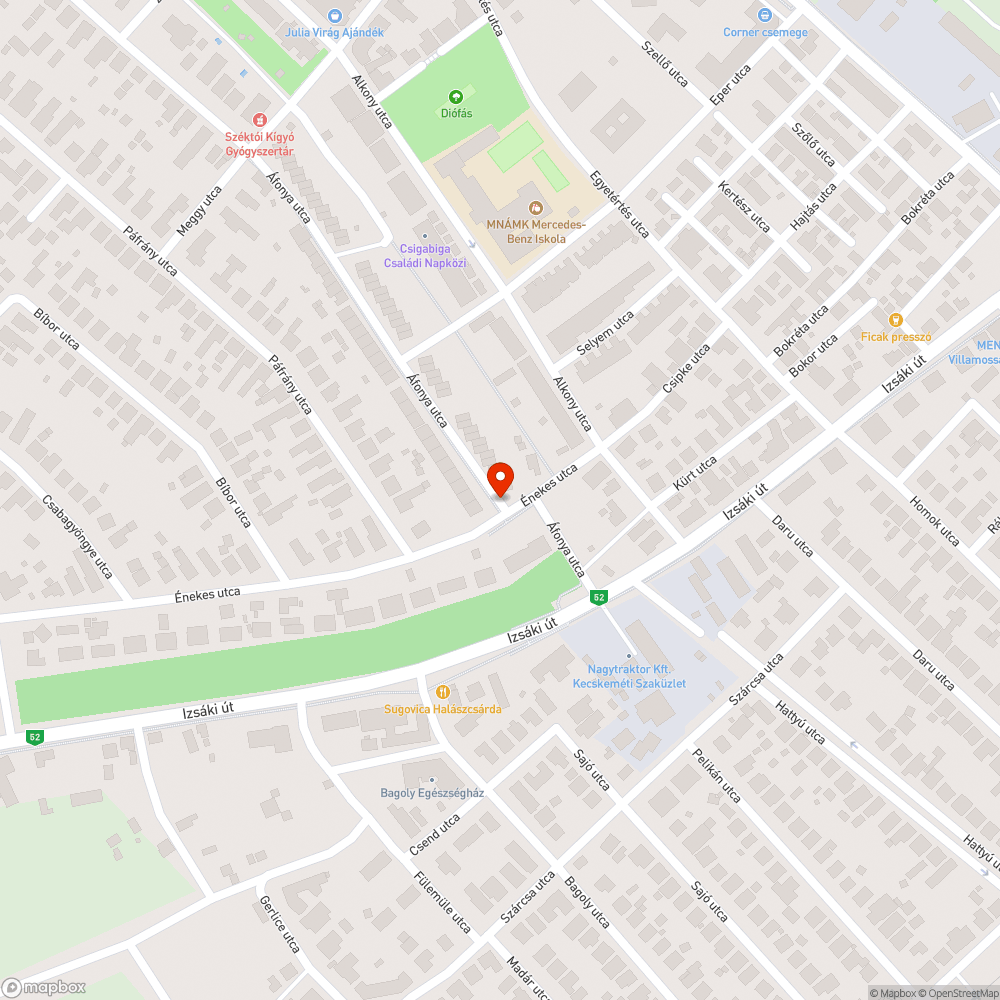 Kátyúk az Áfonya utca elején bejelentés helye