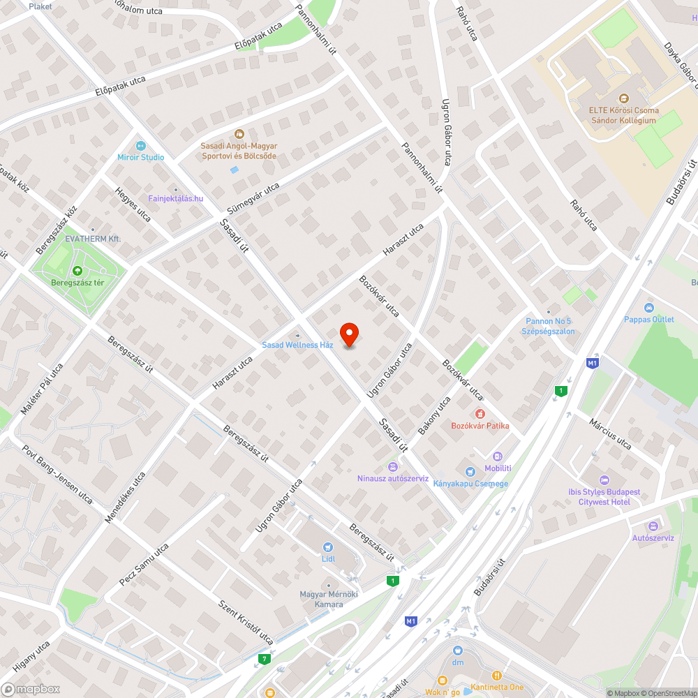 Sasadi út 17. kátyú bejelentés helye