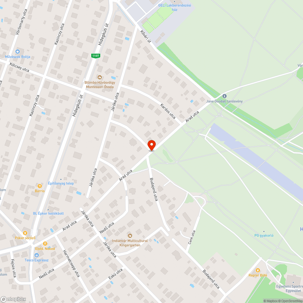 Nagyméretű kátyú bejelentés helye