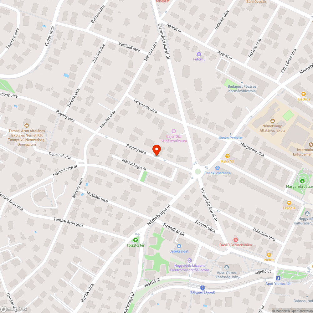 Kátyú bejelentés helye