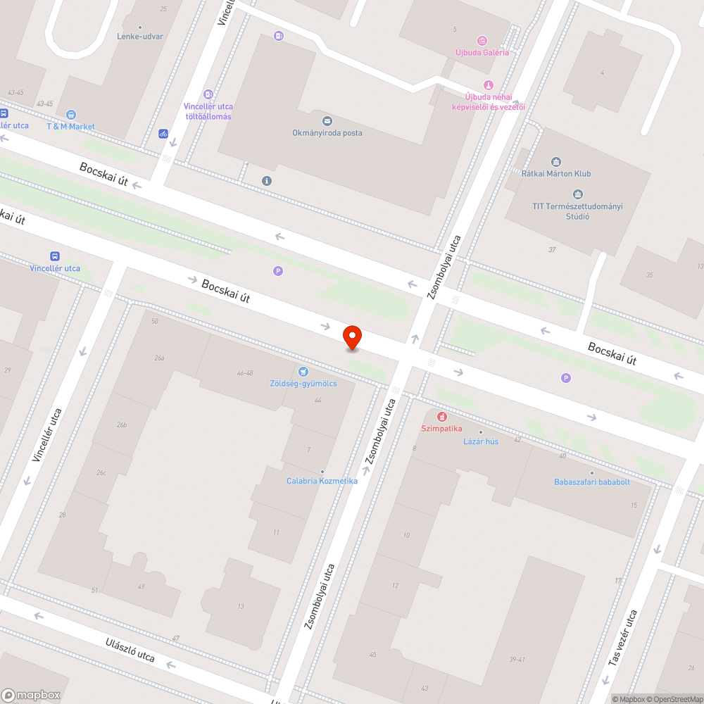 Bocskai út 44. előtti parkolás bejelentés helye