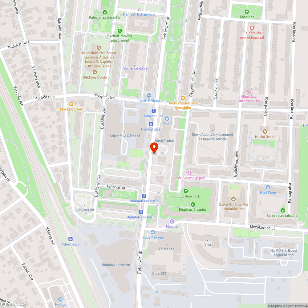 Járdát elfoglaló pocsolya a Fehérvári úton bejelentés helye