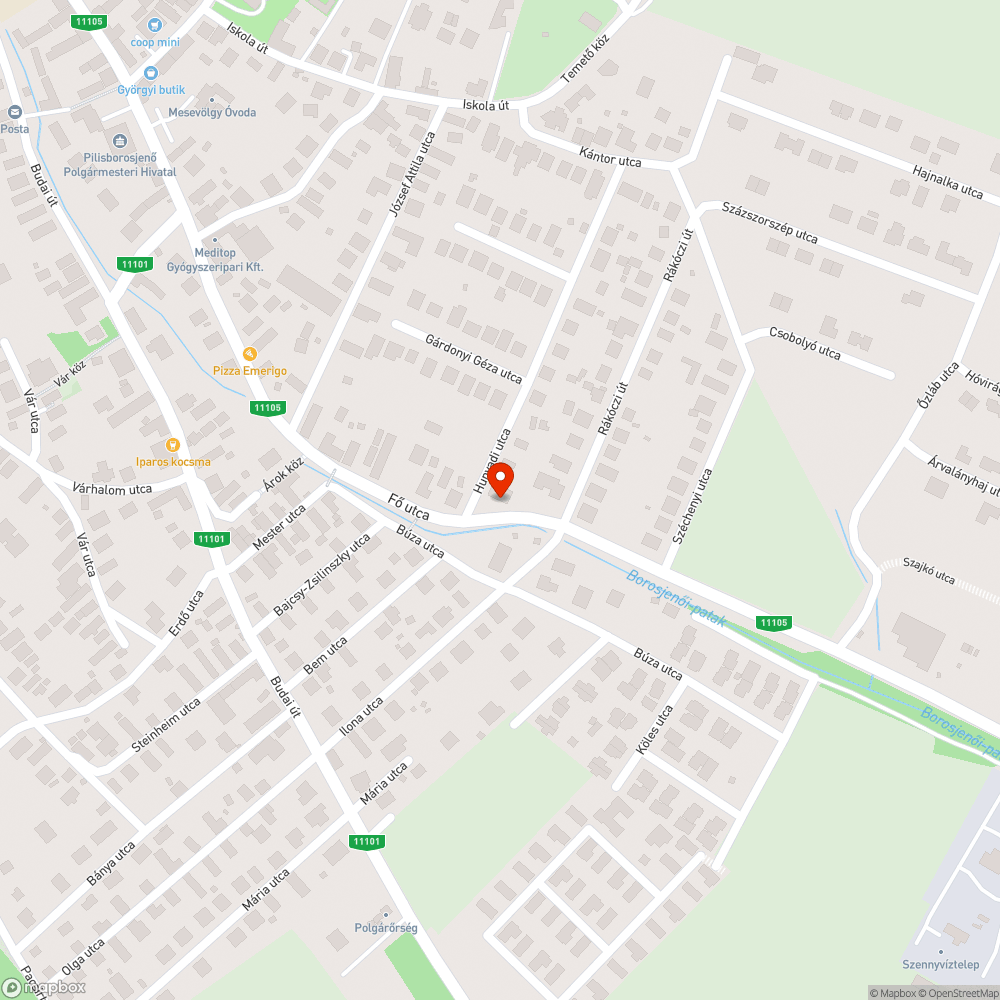 Gázos patakpart bejelentés helye