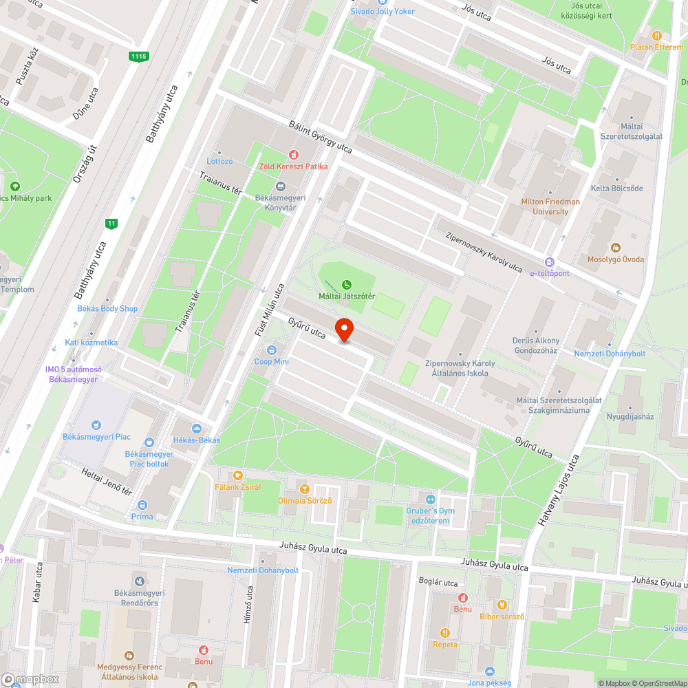 Eltömődött vízelvezető bejelentés helye