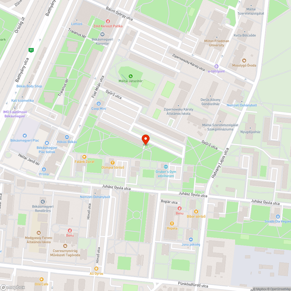 Rongált kivezető bejelentés helye