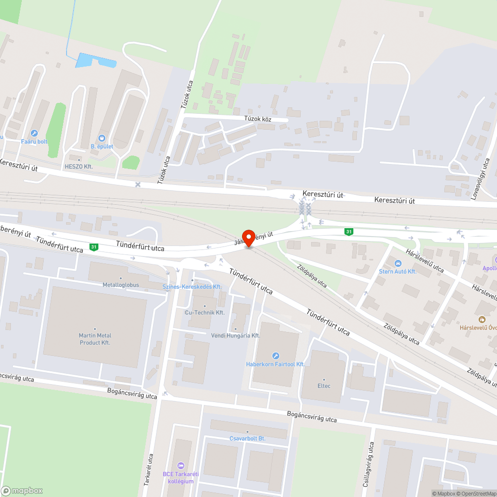 Közúti felüljáró útburkolata kátyús bejelentés helye