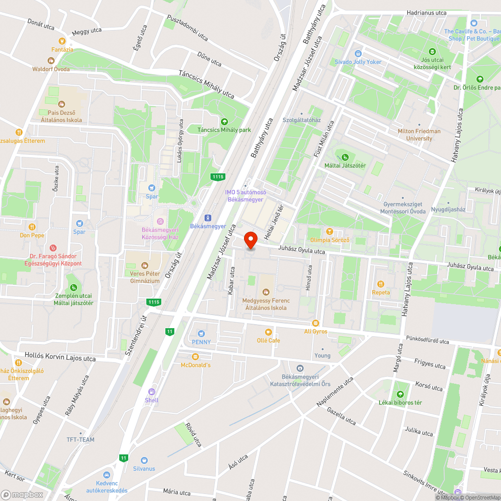 Graffiti bejelentés helye