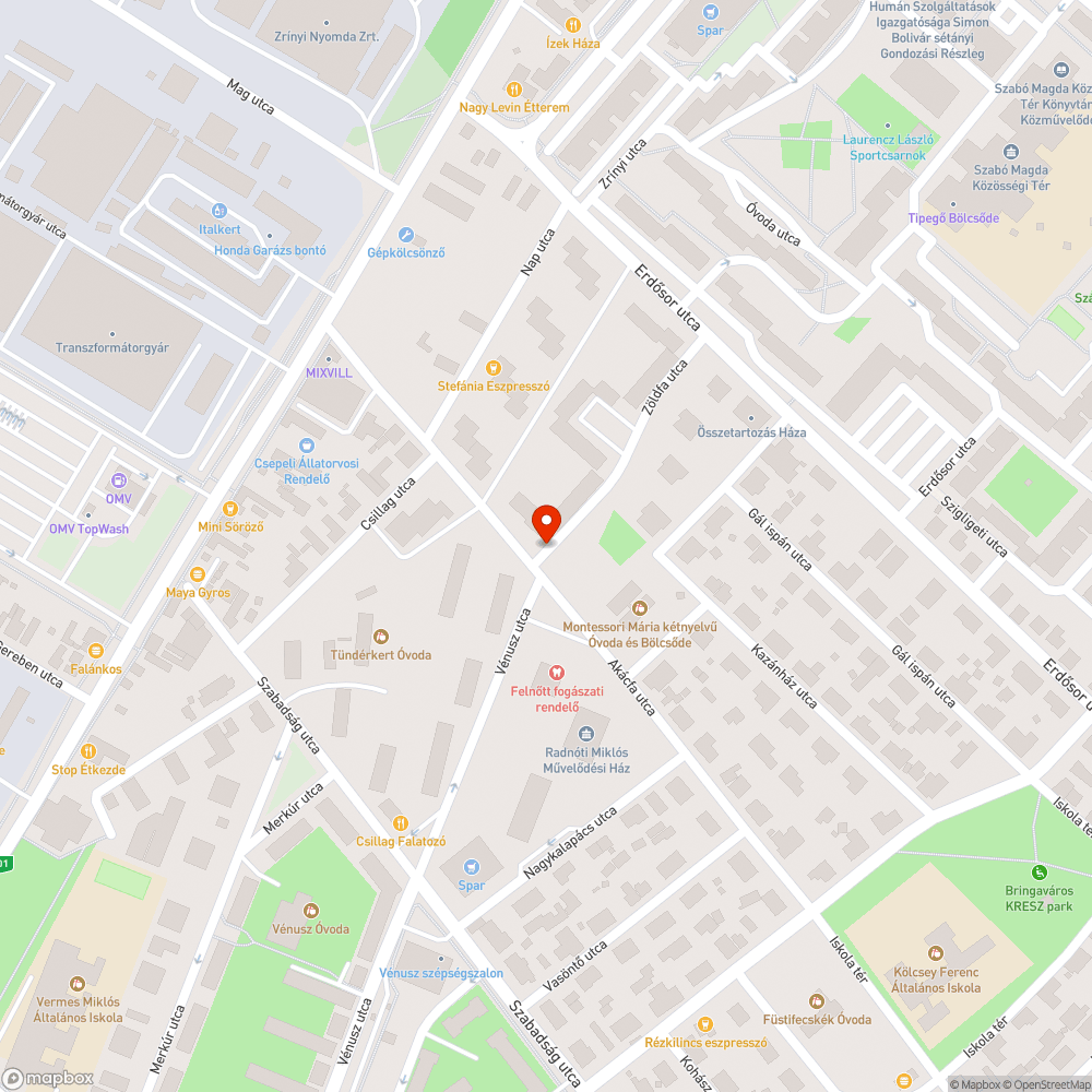 Sérült fekvőrendőr bejelentés helye